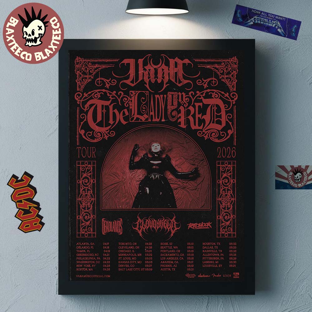 Vana The Lady In Red Tour 2026 North American Schedule Tour Dates Home Decor Poster Canvas