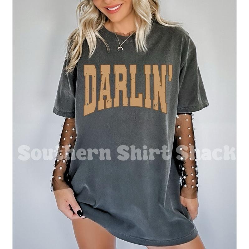 Varsity Darlin T shirt  | Pepper comfort colors t shirt Hoodie, Sweatshirt | UrbanDripWear.com