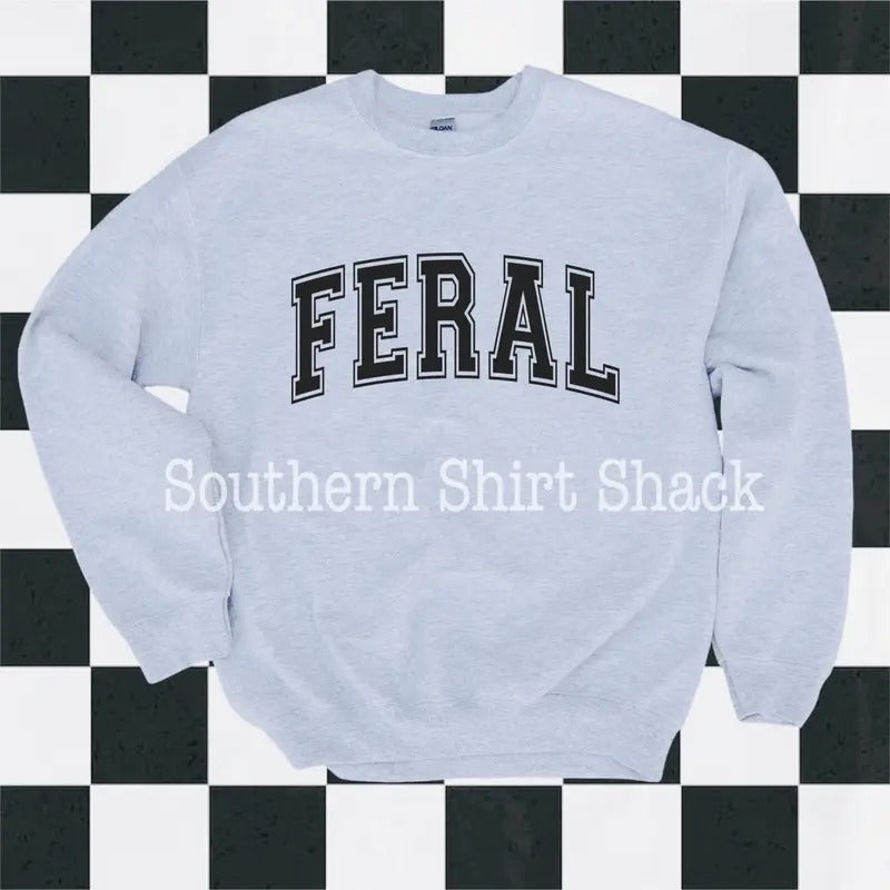 Varsity Feral Sweatshirt T-Shirts, Hoodie | UrbanDripWear.com