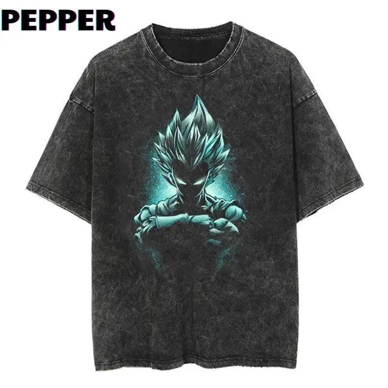 "Vegeta Pride" Vintage Washed Shirt Menswear Top Underwear Streetwear Hoodie, Sweatshirt | UrbanDripWear.com