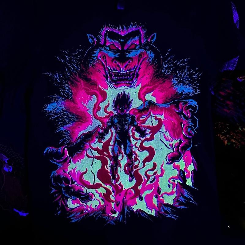 Vegeta fuego shirt Casual Cotton Black Tshirt Hoodie, Sweatshirt | UrbanDripWear.com