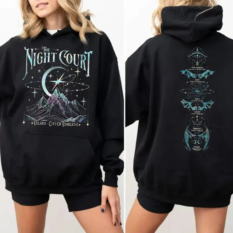 Velaris The Night Court Acotar 2 Sided Shirt, Velaris The Night Court Sweatshirt, Court Of Dreams Hoodie, Inner Circle...