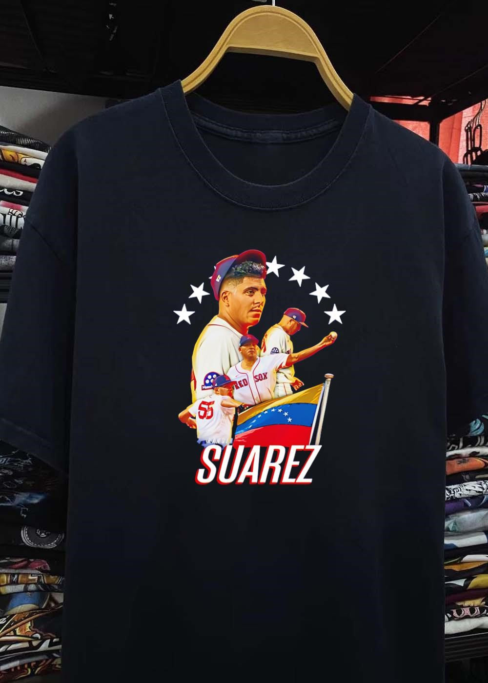 Venezuelan Baseball Tribute Ranger Suarez Pitching Red Sox T-Shirt