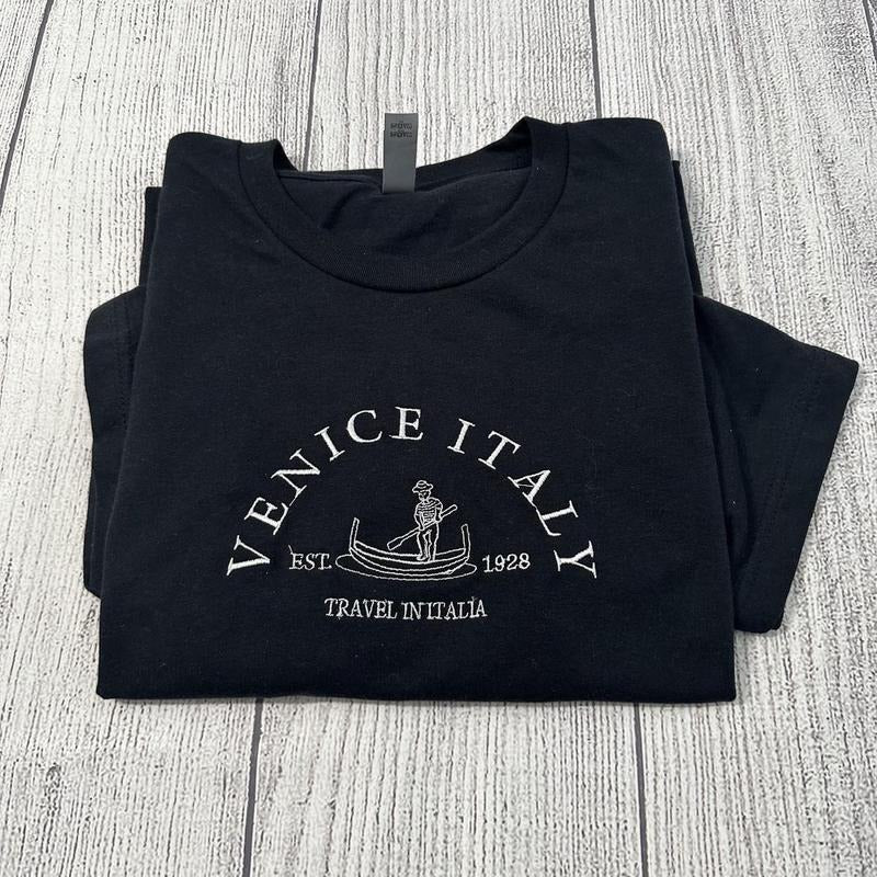 Venice Italy embroidered T-shirt; gift for teachers Hoodie, Sweatshirt | UrbanDripWear.com