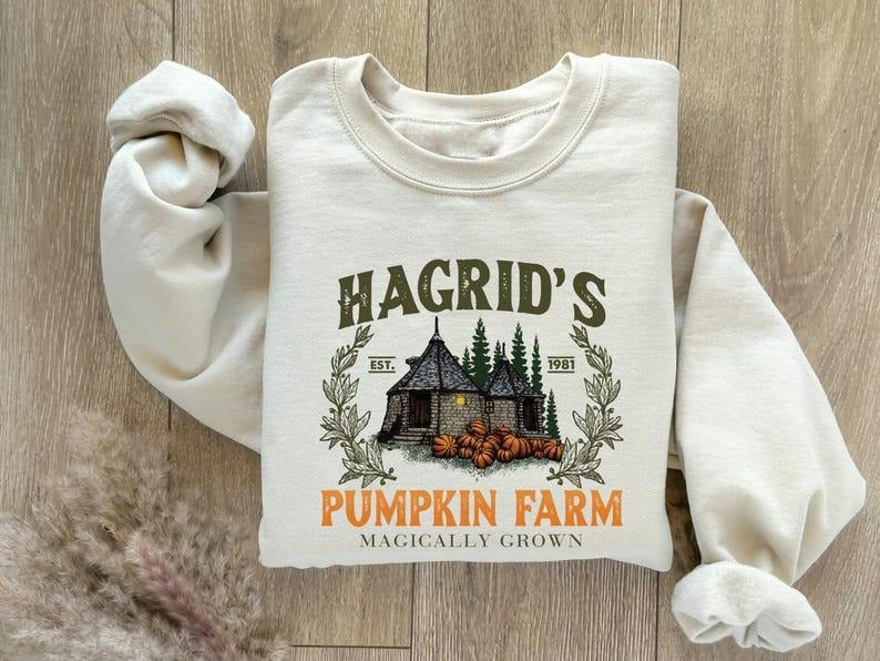 Ver2 Hagrid's Pumpkin Patch Sweatshirt, Fall Halloween pumpkin crewneck T-Shirts, Hoodie | UrbanDripWear.com