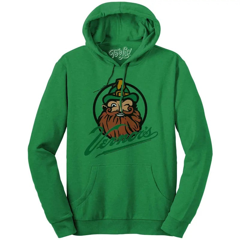Vernor's Ginger Ale Woody Gnome Hooded Sweatshirt - Kelly Green T-Shirts, Hoodie | UrbanDripWear.com