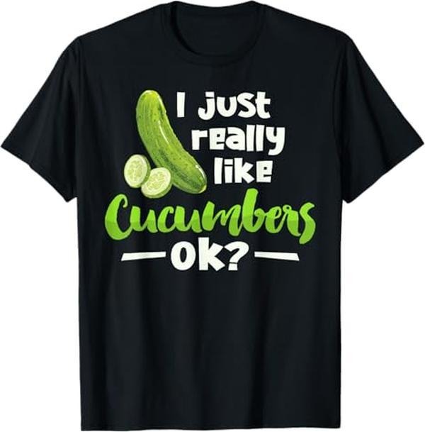 [Versatile T-shirt] I Just Really Like Cucumbers OK Funny Cucumber Veggie Lover T-Shirt Summer Streetwear Hoodie, Sweatshirt