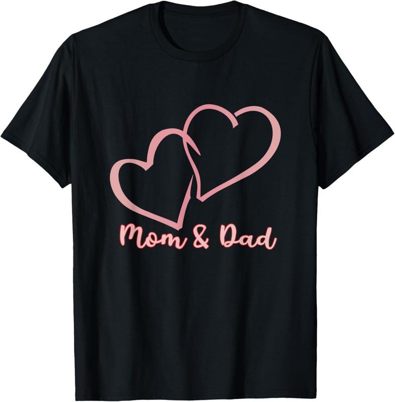 [Versatile T-shirt] I Love You Mom And Dad Heart Simple Design T-Shirt Summer Top Hoodie, Sweatshirt | UrbanDripWear.com