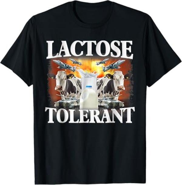[Versatile T-shirt] Lactose Tolerant T-Shirt, Small, Black Graphic Streetwear Hoodie, Sweatshirt | UrbanDripWear.com