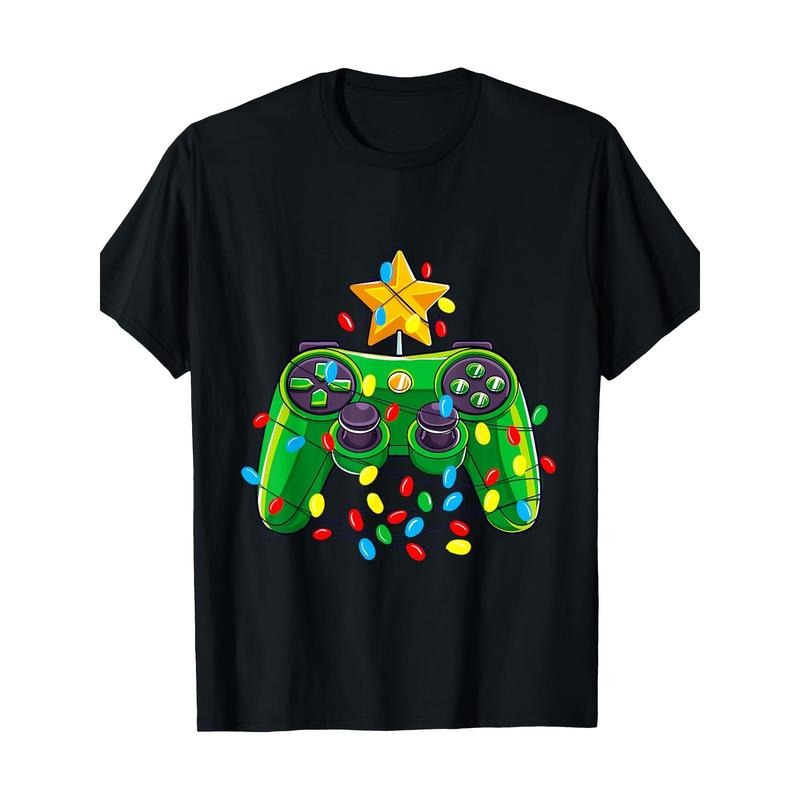 Video Game Controller Christmas Tree Light Game T-shirt-  100% Cotton made in usa Hoodie, Sweatshirt | UrbanDripWear.com