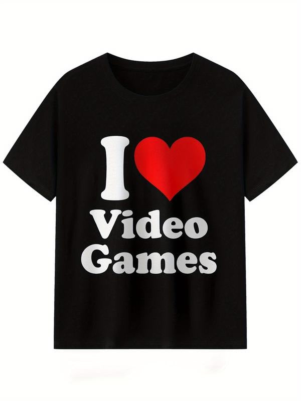 Video Games Lover T-Shirt Black Cotton Short Sleeve Round Neck Casual Tee For Men Graphic Streetwear Hoodie, Sweatshirt