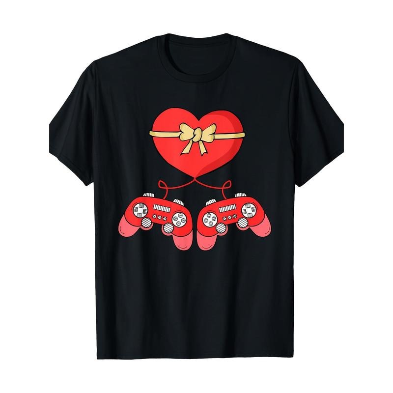 Video game controller Heart Valentine's Day Cool gamer 100% cotton T-shirt Made in USA Hoodie, Sweatshirt | UrbanDripWear.com