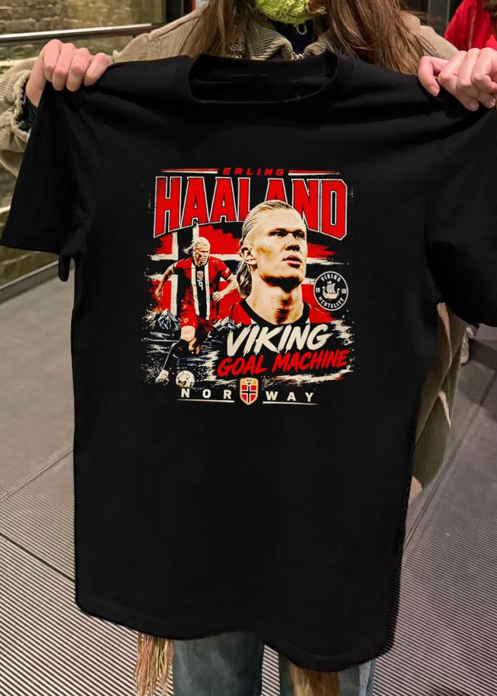 Viking Mentality Erling Haaland Viking Goal Machine Norway Football T-Shirt