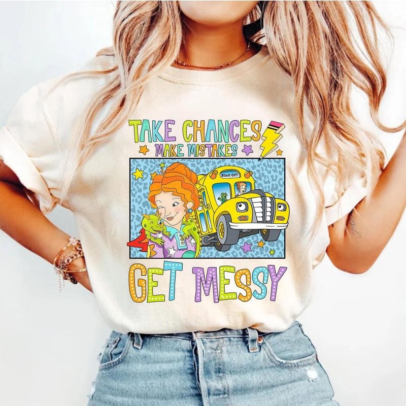 Vintage  Take Chances Make Mistakes Get Messy T-Shirt, Unisex Cotton For Men, Casual Polyeste Crewneck Shortsleeve...