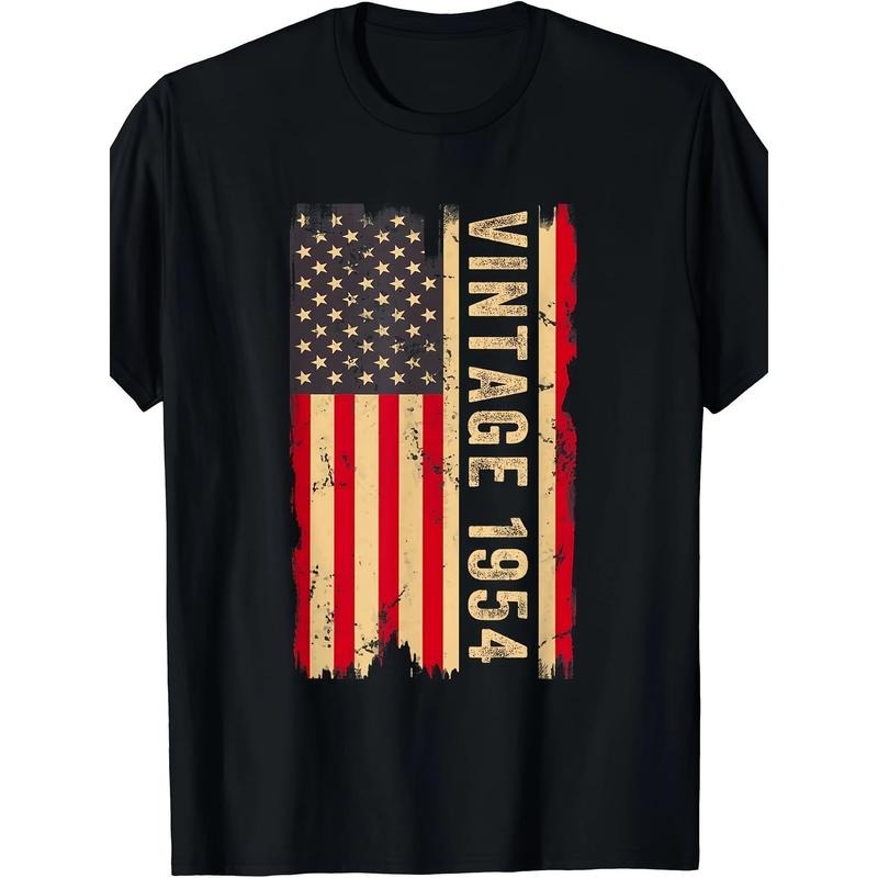 Vintage 1954 70th Birthday gift 70 Years Old American Flag T-shirt Made in USA Hoodie, Sweatshirt | UrbanDripWear.com