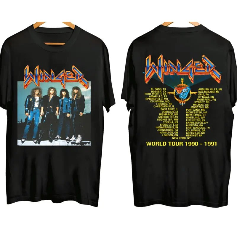 Vintage 1990 Winger Concert Tour T-Shirt Hoodie, Sweatshirt | UrbanDripWear.com