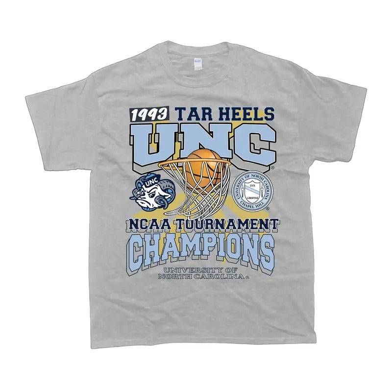 Vintage 1993 Tar Heels NCAA Tournament Champion Tshirt s T-shirt Classic Cotton Menswear Top Embroidered Hoodie Spandex...