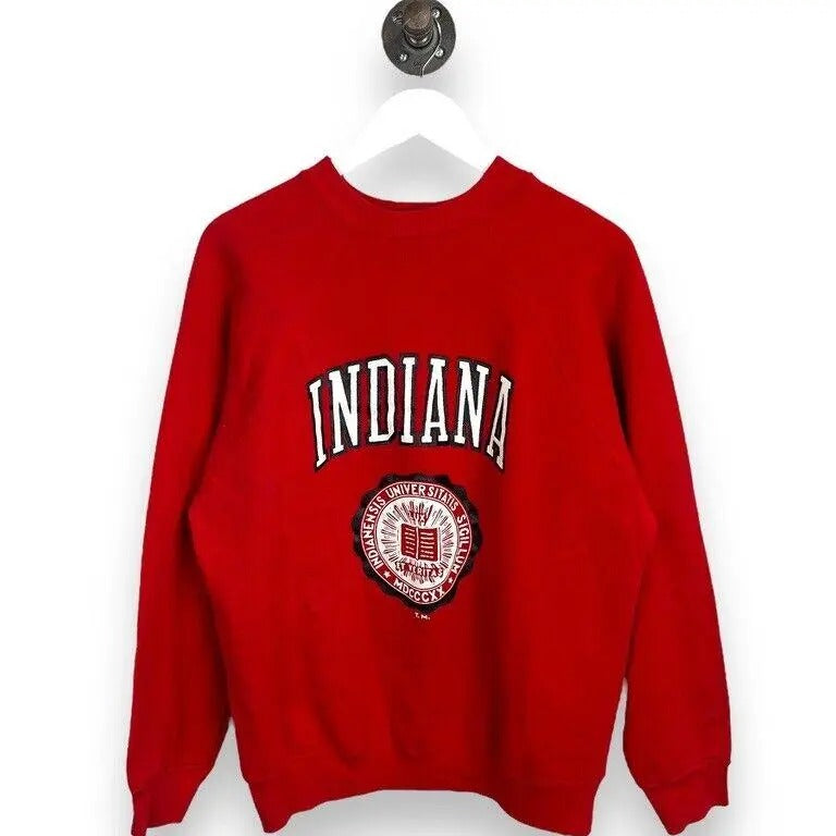 Vintage 80s Indiana Hosiers NCAA Collegiate Crest Graphic Sweatshirt Size Large T-Shirts, Hoodie | UrbanDripWear.com