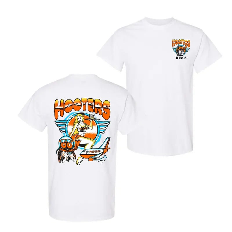 Vintage 90s Hooters Wings Shirt, 2 Side Shirt For Men And Women, Trendy Shirt Hoodie, Sweatshirt | UrbanDripWear.com