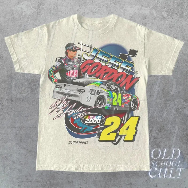 Vintage 90s Jeff Nascar Racing T-Shirt, Y2k Vintage Graphic Style Shirt, Retro Racing Graphic Tee Hoodie, Sweatshirt