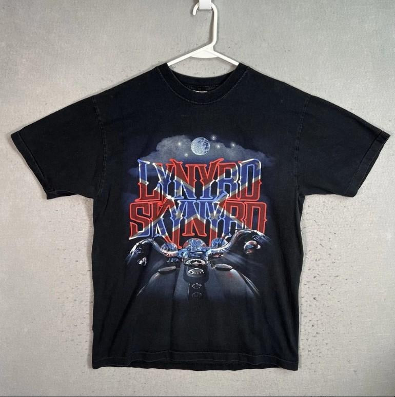 Vintage 90s Lynyrd Skynyrd Biker Band Tour T Shirt Hoodie, Sweatshirt | UrbanDripWear.com