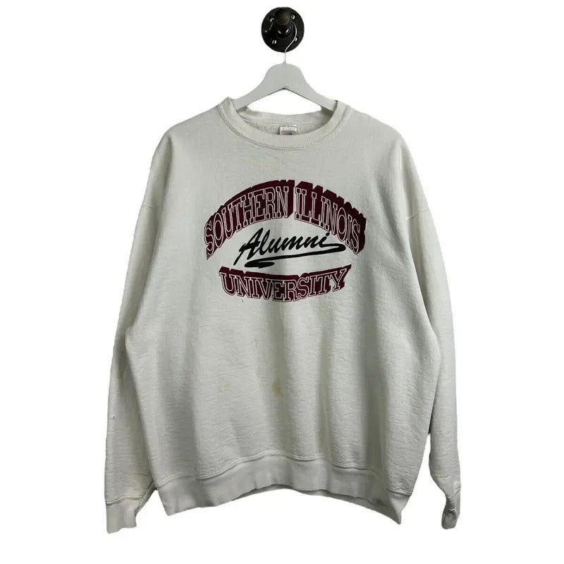 Vintage 90s Southern Illinois University Illumni NCAA Spellout Sweatshirt Sz XL T-Shirts, Hoodie | UrbanDripWear.com