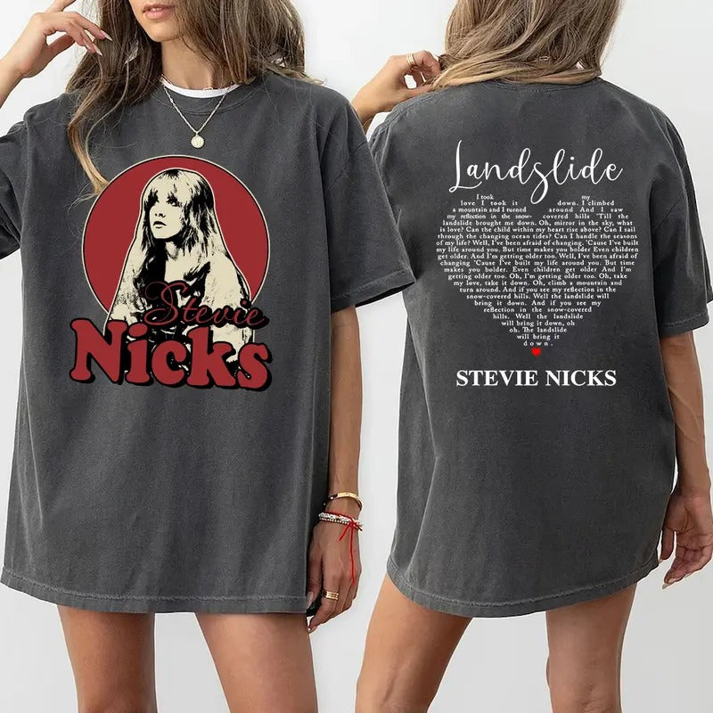 Vintage 90s Stevie Nicks 2 Sides Shirt Sweatshirt Hoodie, Lyrics Song Tee, Tour Gift Shirt | UrbanDripWear.com