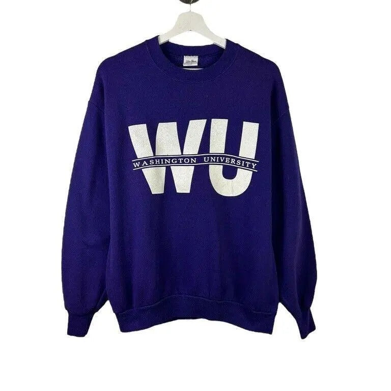Vintage 90s Washington Huskies NCAA Spellout Graphic Sweatshirt Sz Large Purple T-Shirts, Hoodie | UrbanDripWear.com
