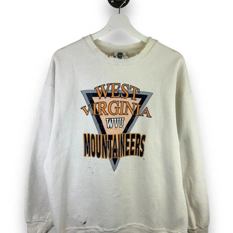 Vintage 90s West Virginia Mountaineers Collegiate Graphic Sweatshirt Size Large T-Shirts, Hoodie | UrbanDripWear.com