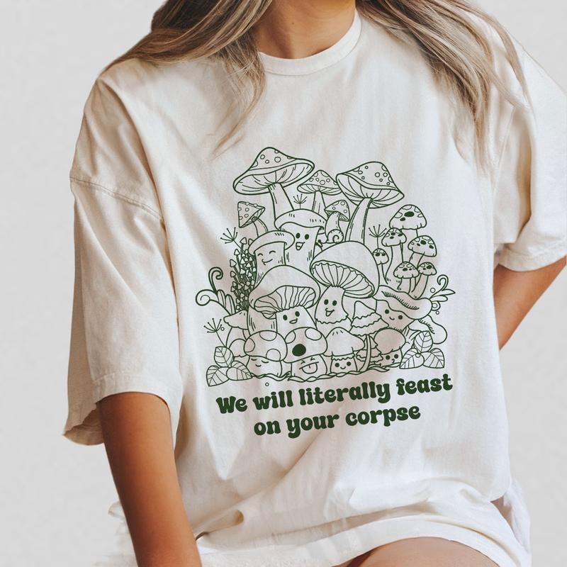 Vintage Aesthetic Mushroom Shirt, Magic Mushroom Shirt, Comfort Shirt for Her, Vintage Nature shirt, Botanical T-shirt,...