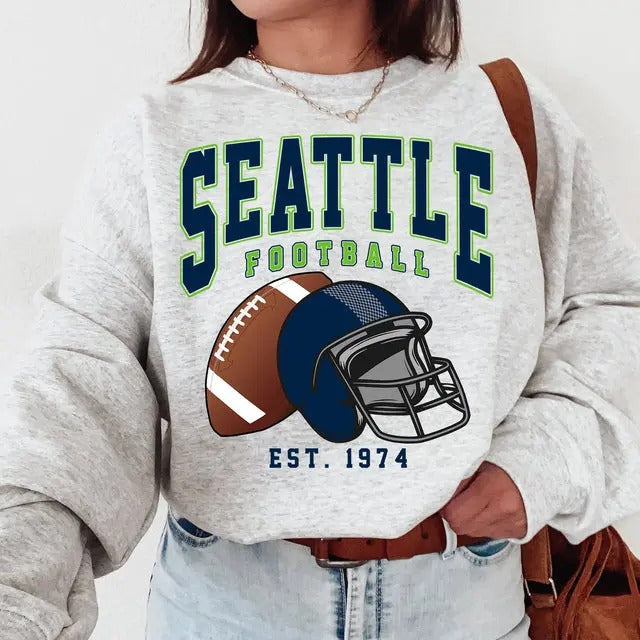 Vintage All Team Football Crewneck Sweatshirt Retro Game Day Menswear Classic Love Sweaters T-Shirts, Hoodie