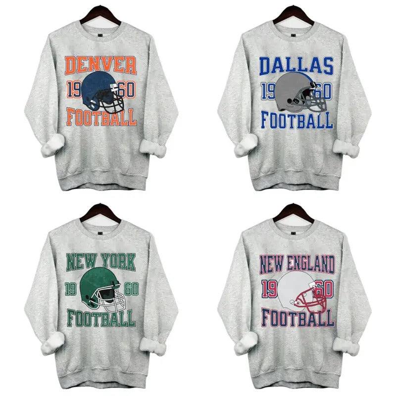 Vintage All Teams Football Sweatshirt Collection Sport Grey Color, Hometown Football Sweatshirt, Vintage Graphic Tees,...