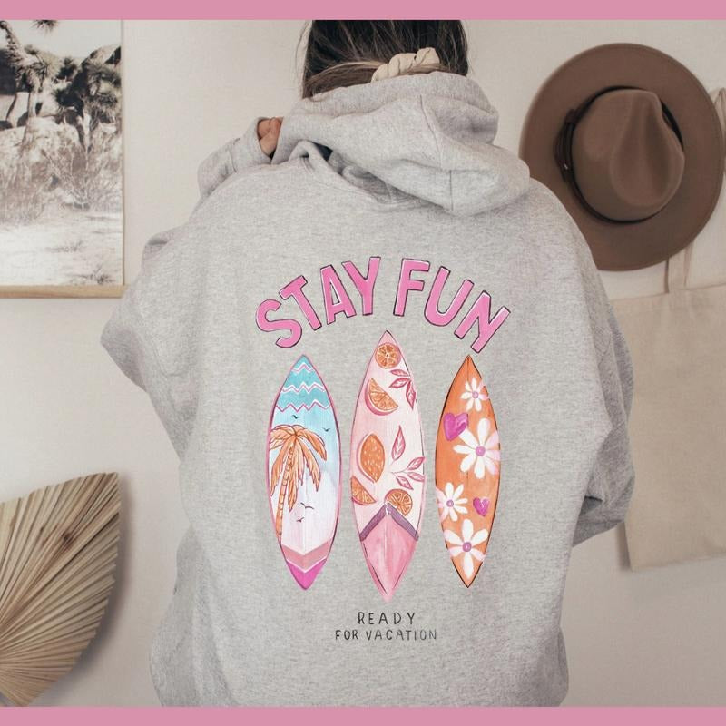 Vintage Beach Cute Graphic Hoodie, Womens Pullover Summer Sweatshirts, Coastal Cowgirl Women's Graphic Pocket Hoodie,...