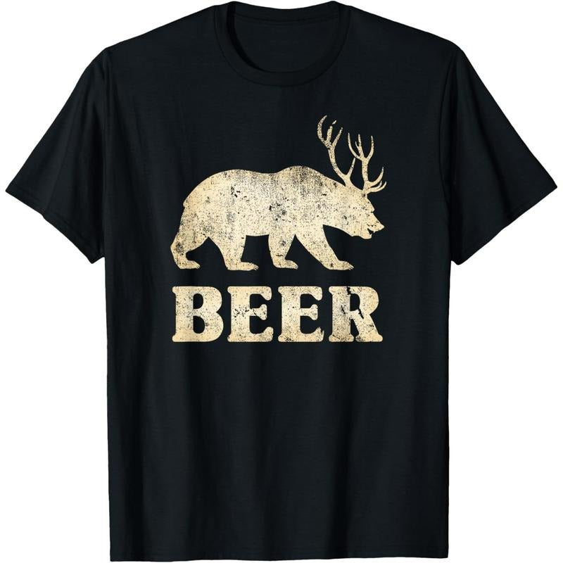 Vintage Bear Deer Funny Beer T-Shirt made in us Hoodie, Sweatshirt | UrbanDripWear.com