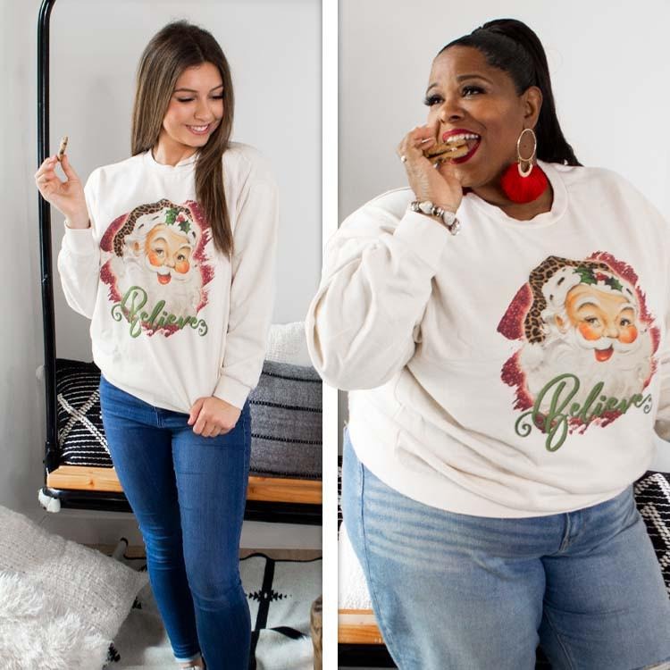 Vintage Believe Santa T2D Sweatshirt T-Shirts, Hoodie | UrbanDripWear.com