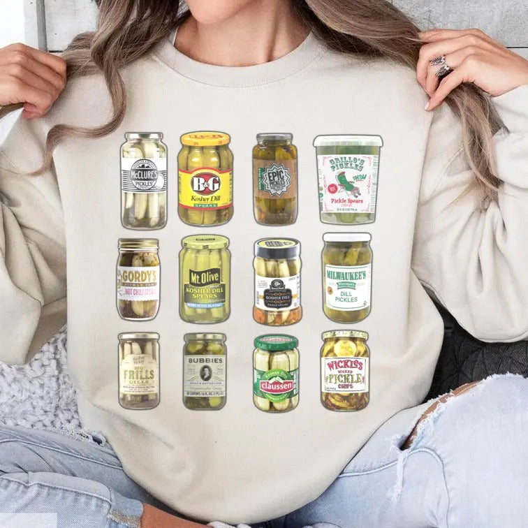 Vintage Canned Pickles Sweatshirt, Pickles Sweater T-Shirts, Hoodie | UrbanDripWear.com