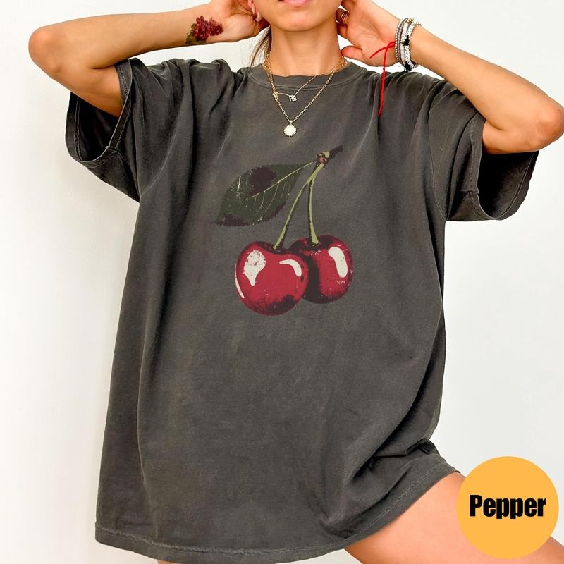 Vintage Cherry Shirt, Cherry Tee, Fruit tshirt, Summer Shirt, Food lover gift, Foodie, Cherry Lover Gift, Retro Cherry...