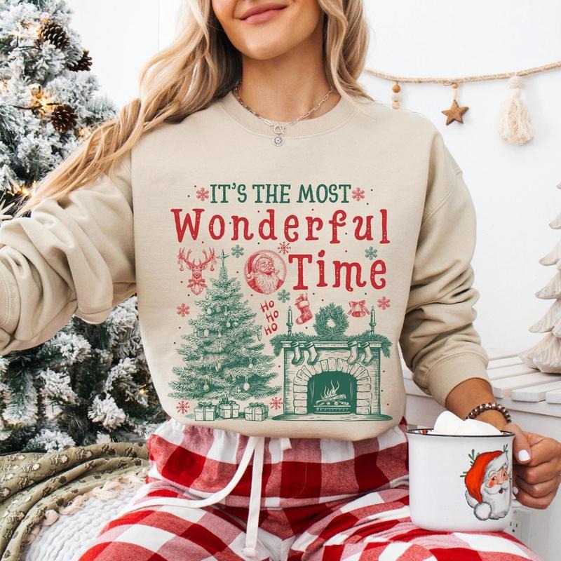 Vintage Christmas Sweatshirt: It's the Most Wonderful Time of The Year, Retro Christmas Aesthetic, Christmas Shirt Hoodie