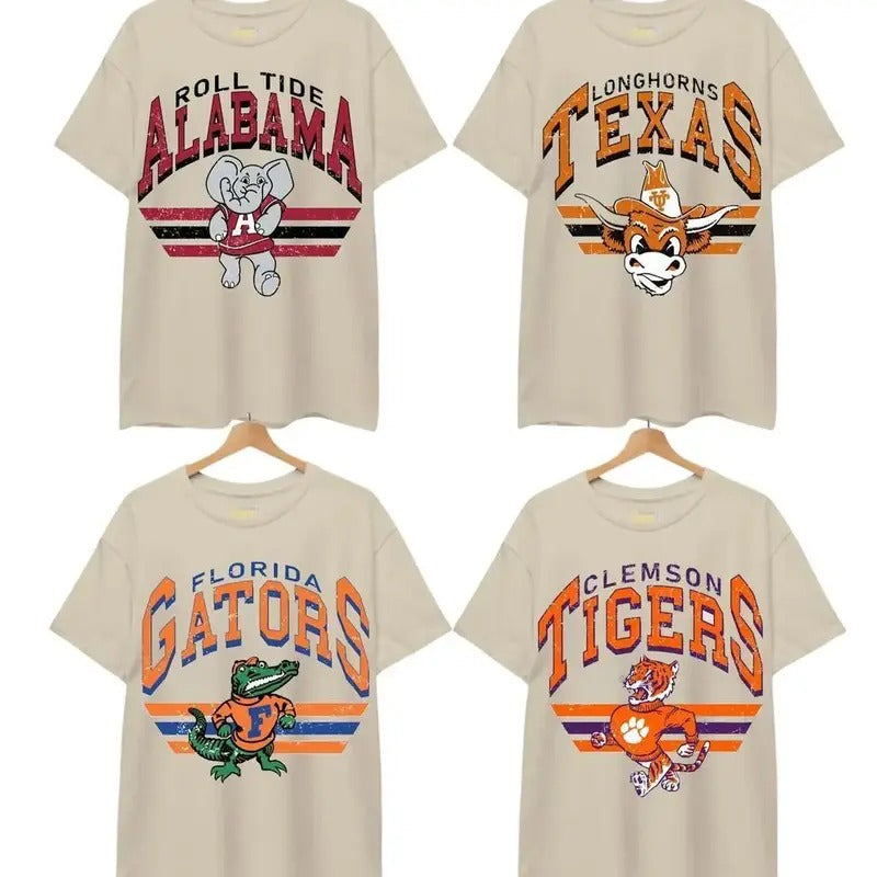 Vintage College Football Teams T-shirt Retro Tee Top Hoodie, Sweatshirt | UrbanDripWear.com