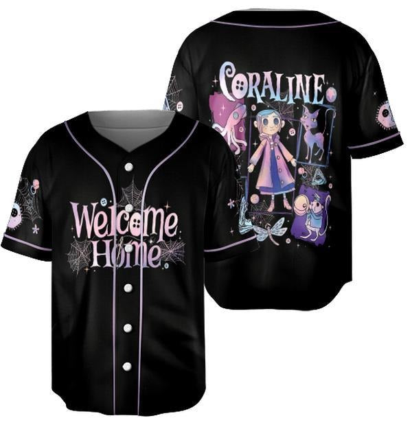 Vintage Coraline Movie Retro Horror Baseball Jersey, Coraline Shirt Hoodie, Sweatshirt | UrbanDripWear.com