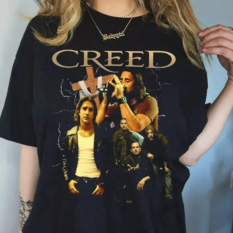Vintage Creed Band cotton unisex Shirt, Creed Black graphic Tee Hoodie, Sweatshirt | UrbanDripWear.com