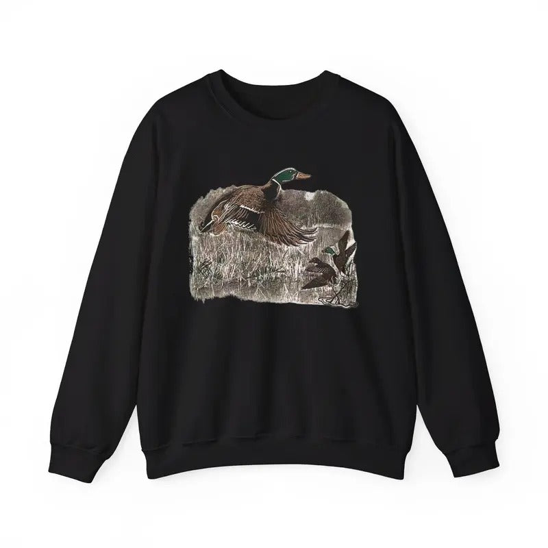 Vintage Duck , Fall Mallard Retro Duck Hunt Shirt, Full Sizes, Full Colors Sweatshirt Tops Hoodie | UrbanDripWear.com