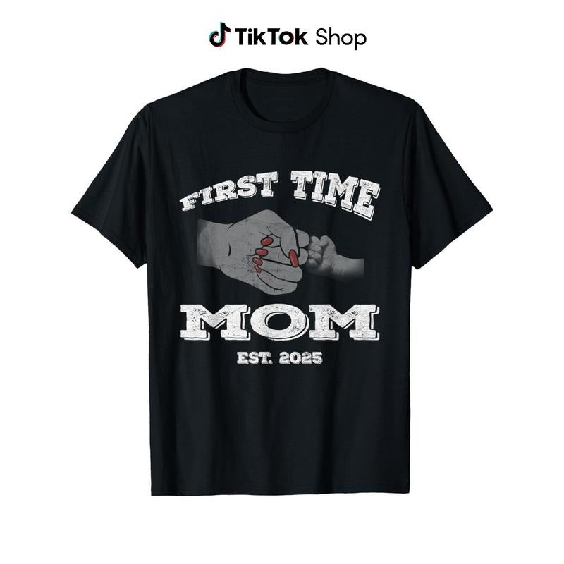 Vintage First Time Mom 2025 Hand Mom Baby Mother'S day T-Shirt Hoodie, Sweatshirt | UrbanDripWear.com