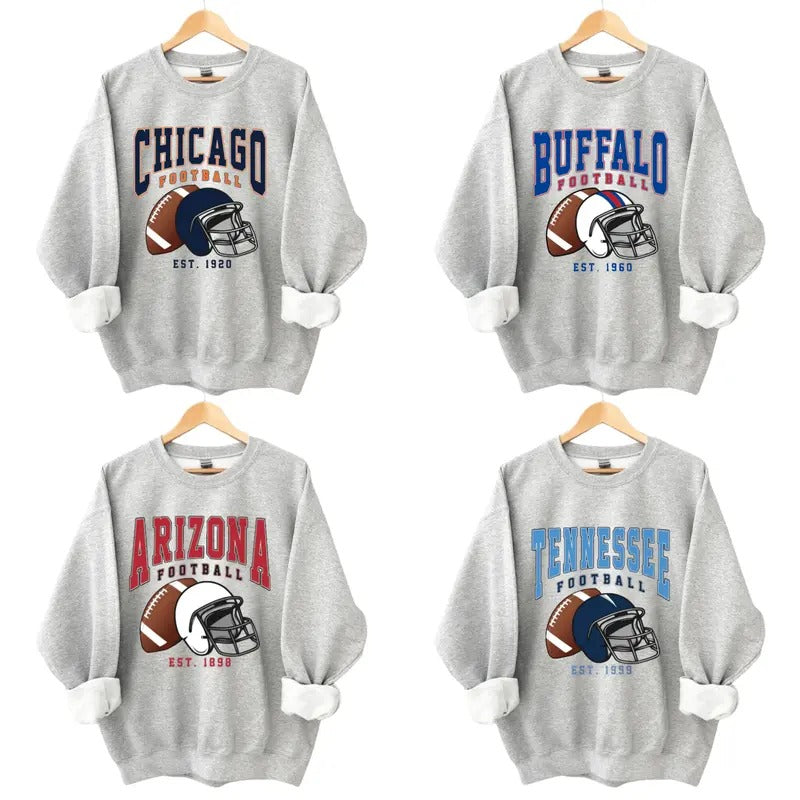 Vintage Football Big Words Logo Sweatshirt Sport Grey Color, Hometown Football Sweatshirt, Football Fan Gift T-Shirts, Hoodie