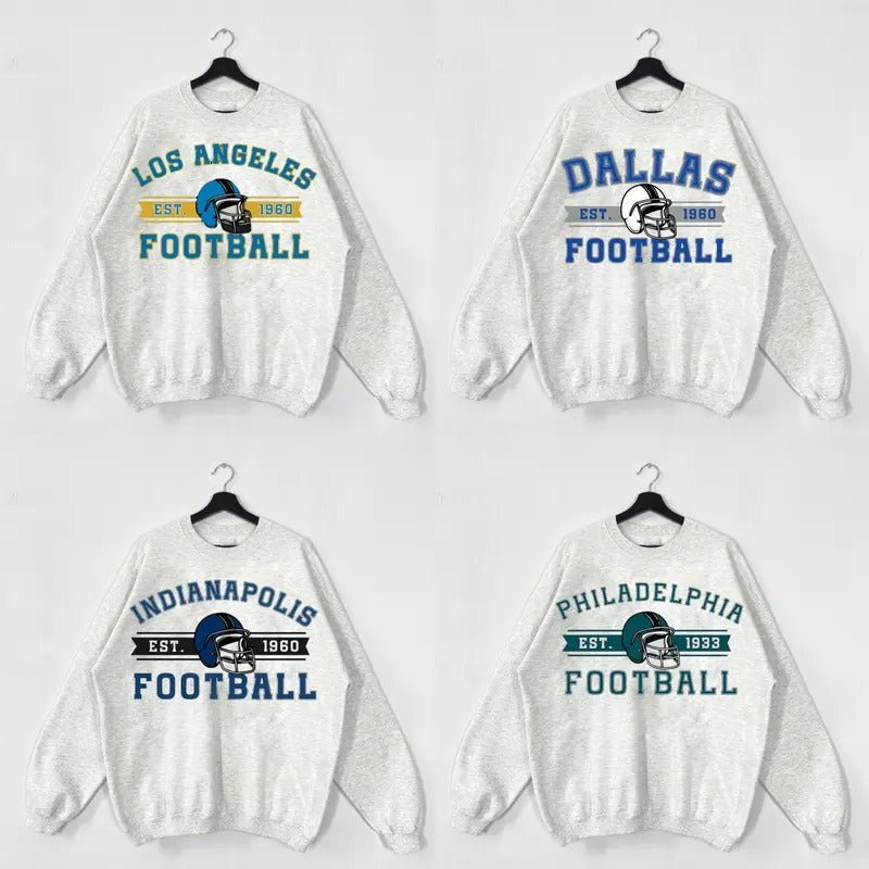 Vintage Football Sweatshirt Ash Grey Color, Vintage Football Crewneck Sweatshirt, Football Throwback Sweatshirt, Football...
