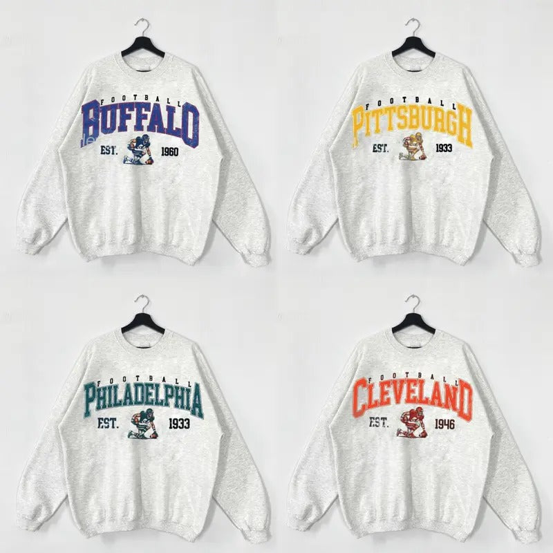 Vintage Football Sweatshirt Ash Grey Color, Vintage Sports Sweatshirts, Football Fan Gift Sweatshirts T-Shirts, Hoodie