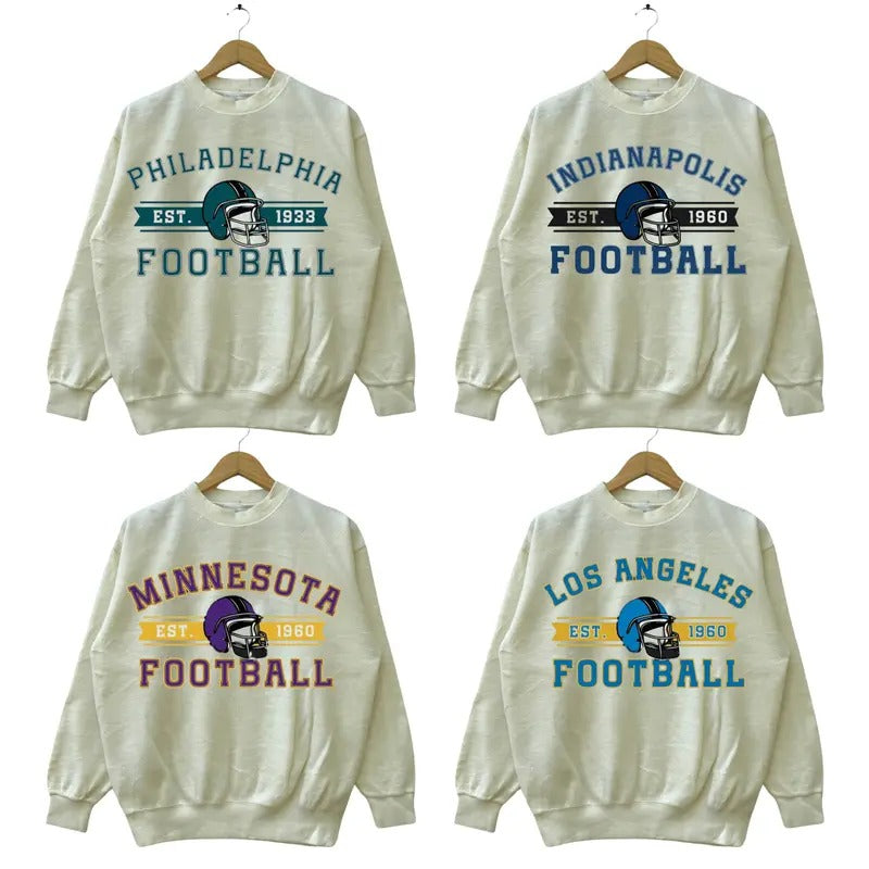 Vintage Football Sweatshirt Sand Color, Vintage Football Crewneck Sweatshirt, Football Fan Gift Sweatshirts T-Shirts, Hoodie