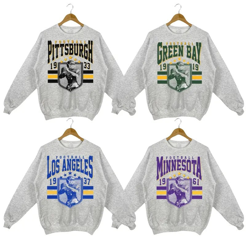 Vintage Football Sweatshirt Sport Grey Color, Football Gifts, Unisex Sweatshirts T-Shirts, Hoodie | UrbanDripWear.com