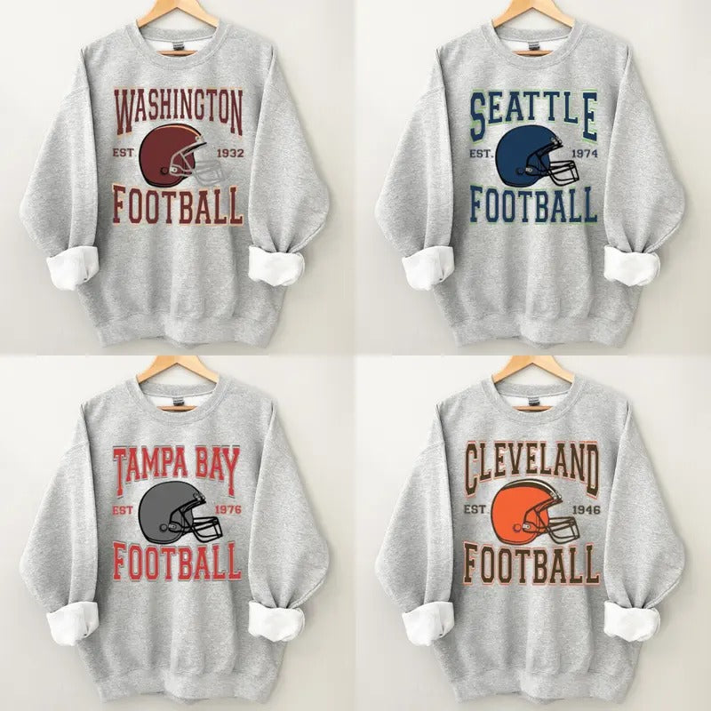 Vintage Football Sweatshirt, City Football Retro Sweatshirt, Football Retro Sweatshirt, Football Throwback Sweatshirt,...