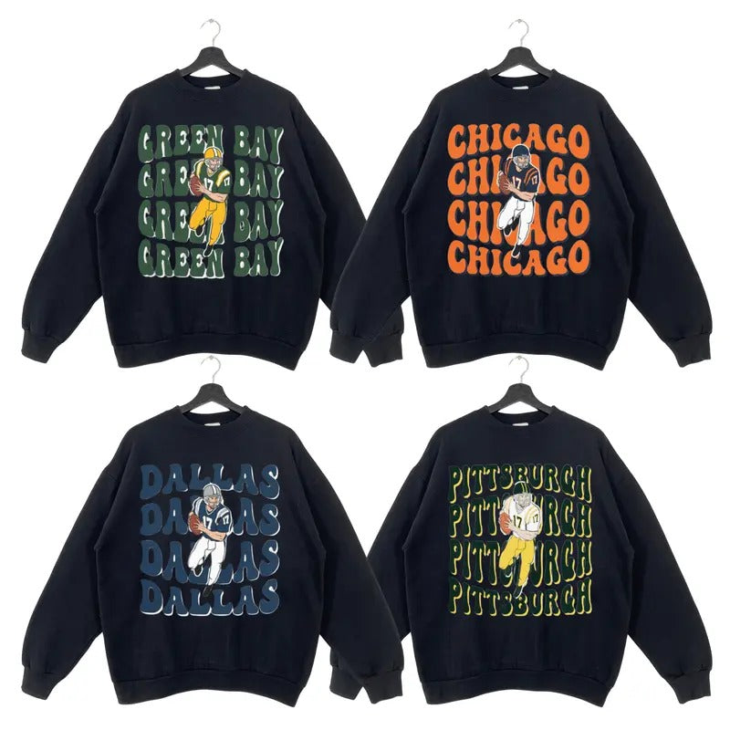 Vintage Football Sweatshirt, Retro Football Crewneck, Football Fan Gift, Unisex Sweatshirt T-Shirts, Hoodie